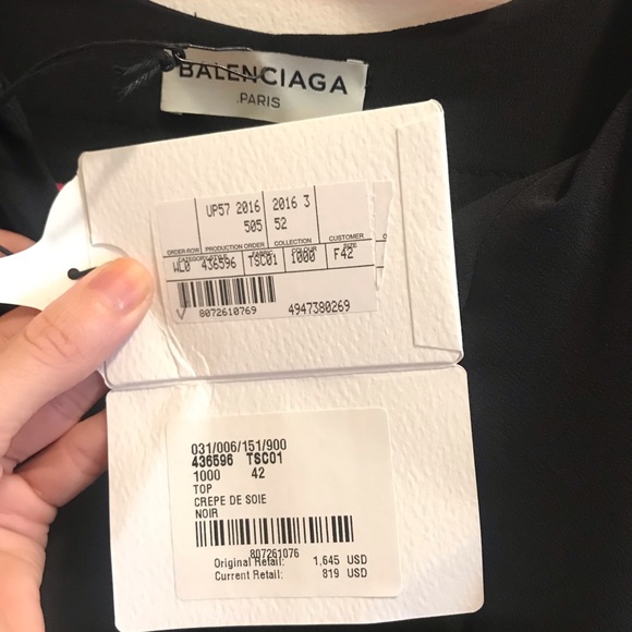 NWT | Balenciaga Crepe de Soie blouse - Picture 7 of 12